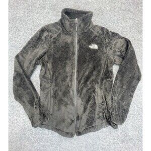 The North Face Teddy Fleece Jacket Womens S Black Full Zip Fuzzy Sherpa Mockneck
